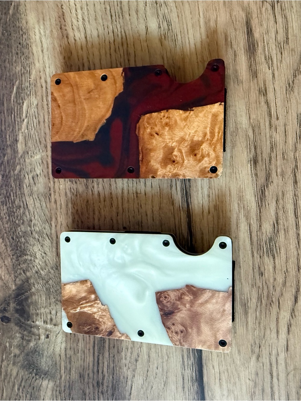 Avant Wood Card Wallet — Cream with Brown Accents new with box.